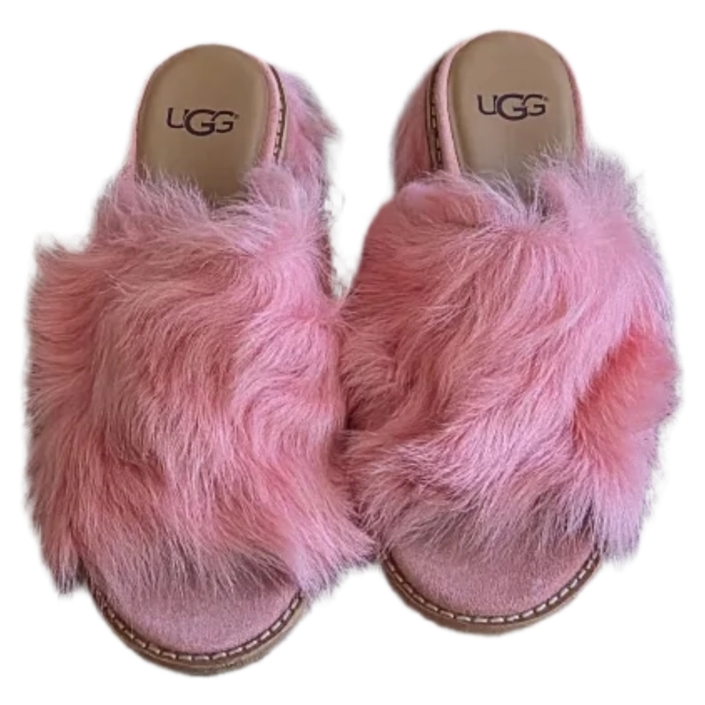 UGG Women's Soft Pink Furry MULES